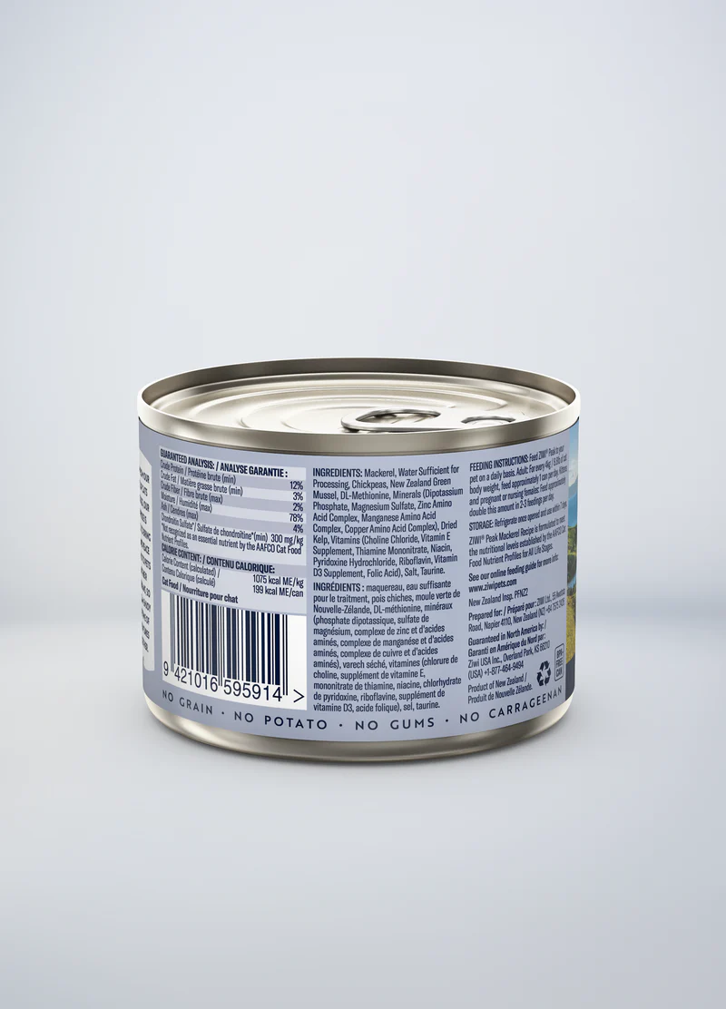 Ziwi Peak Canned Cat Food Mackerel Recipe 185g - Image 2